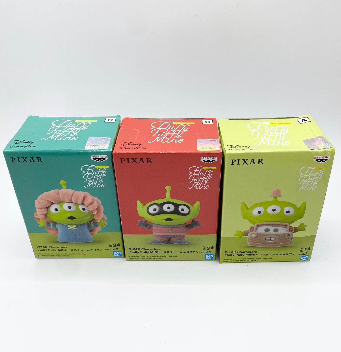 Disney Pixar Toy Story Alien Japanese Fluffy Puffy Mine Figures x 3