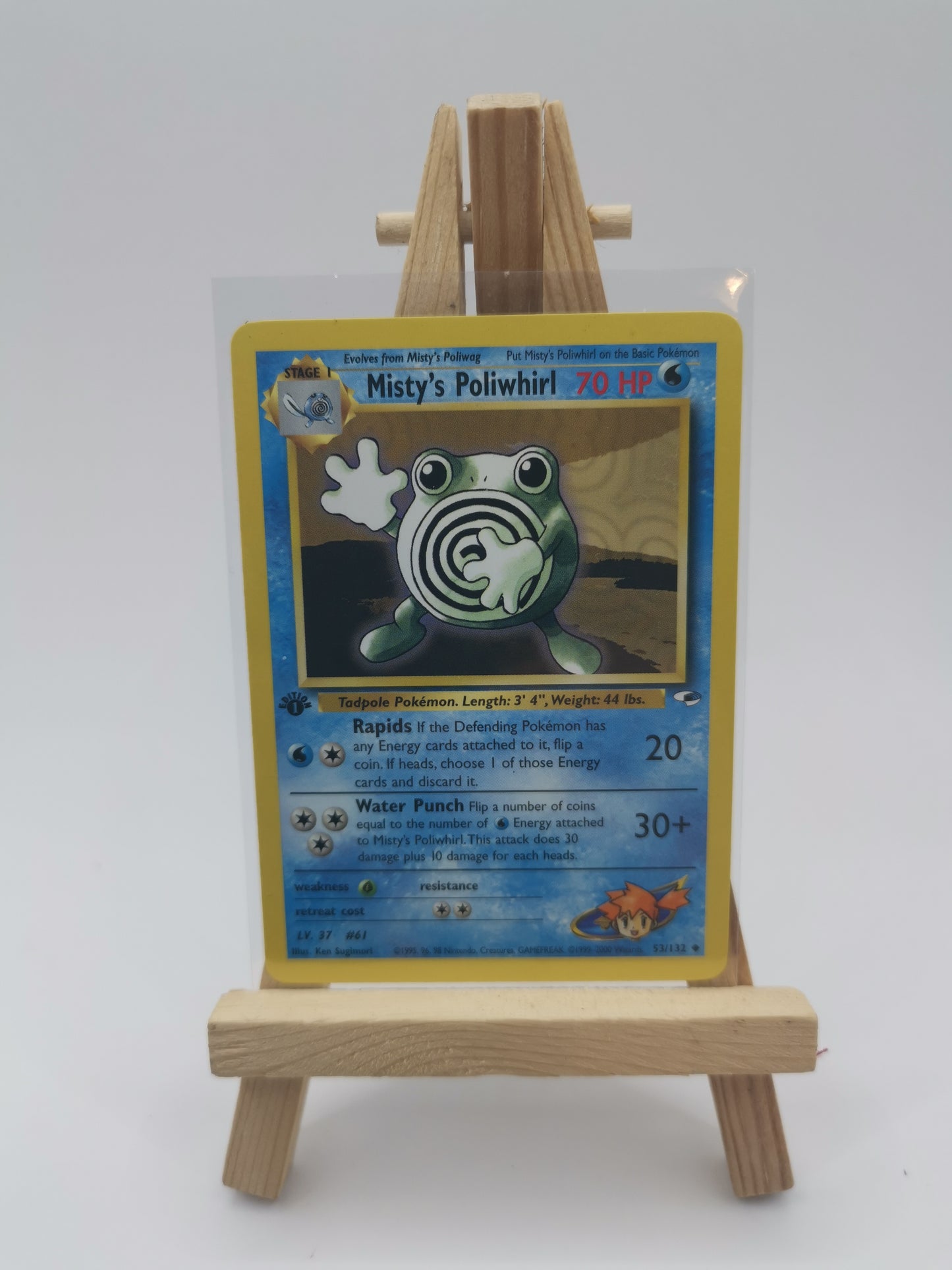 Pokemon Card Misty's Poliwhirl Gym Heroes 1st Edition 53/132