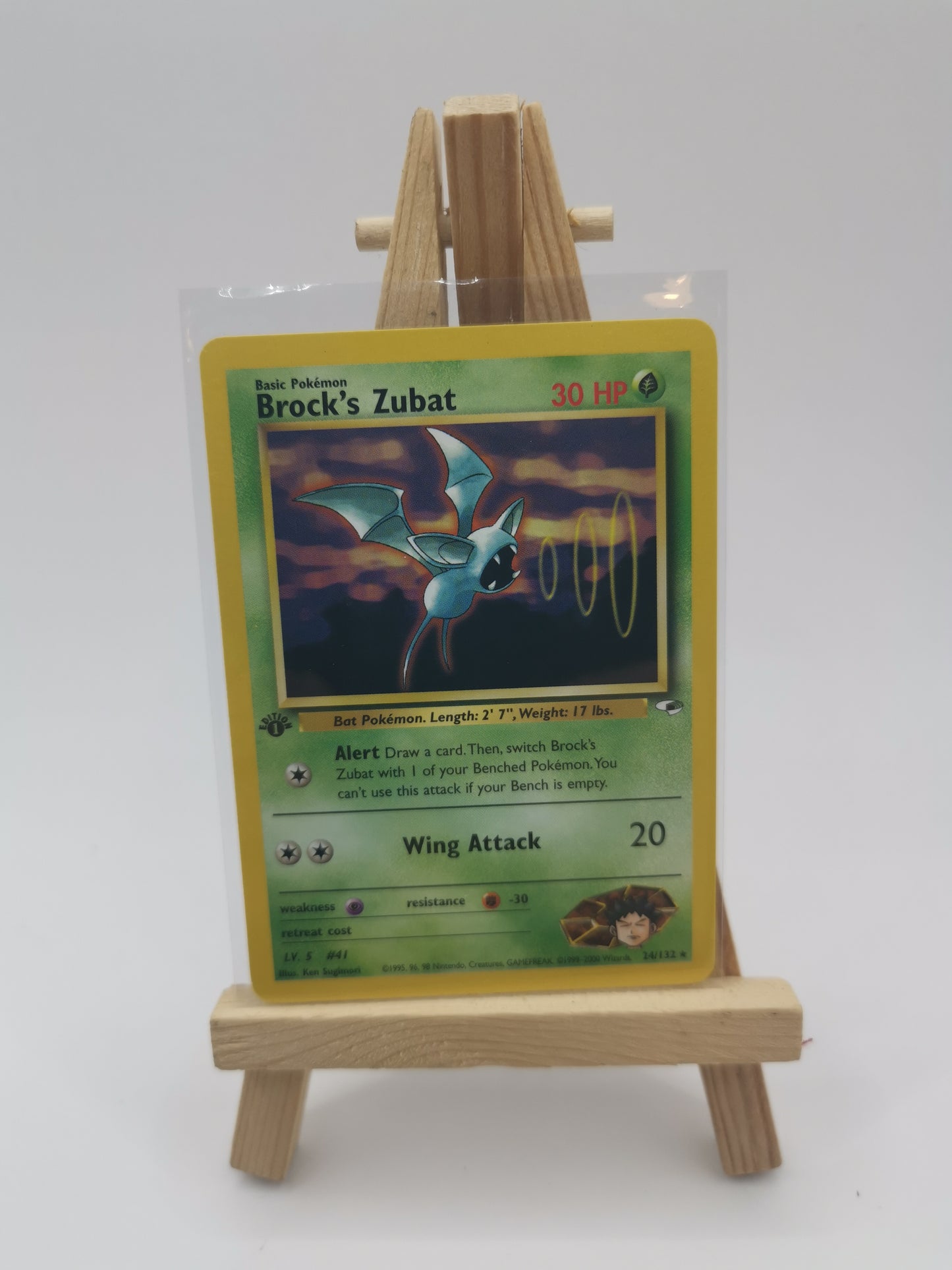 Pokémon Card Gym Heroes Brock's Zubat 1st Edition RARE 24/32