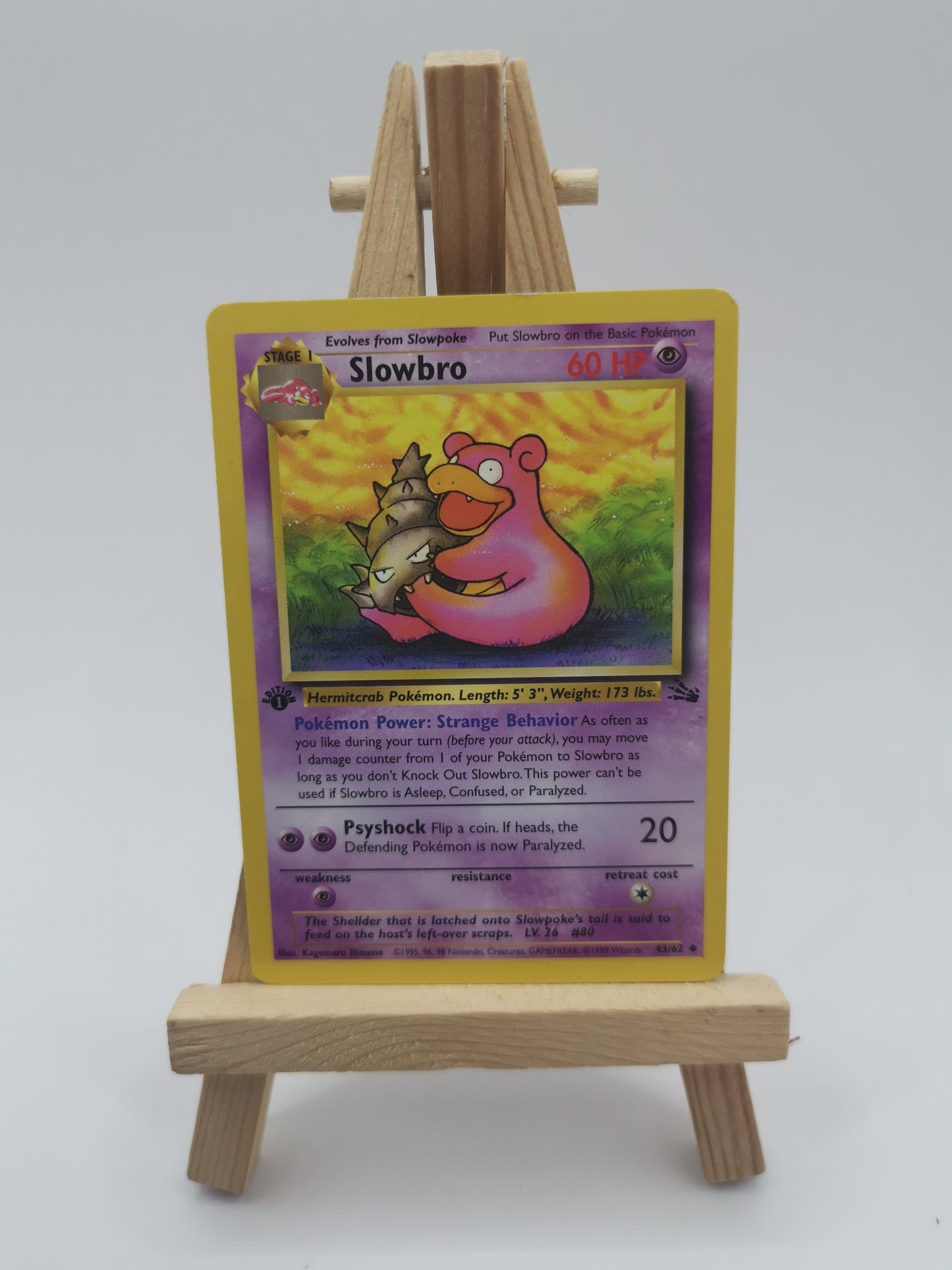 1st Edition Slowbro 43/62 Fossil Uncommon Non Holo Pokémon