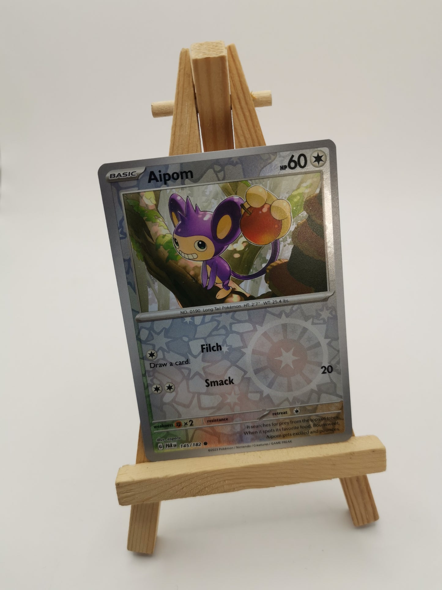 Pokemon Scarlet and Violet Paradox Rift Aipom Reverse Holo 145/182